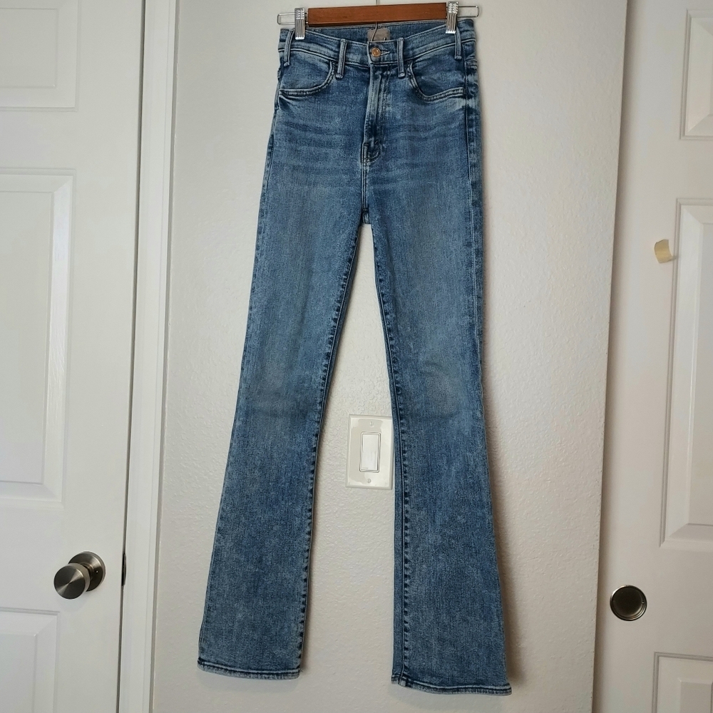 MOTHER The Hustler Sneak Jeans High-Rise Mini Flare Size 25